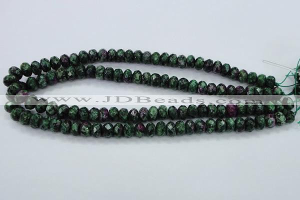 CRZ912 15.5 inches 8*12mm faceted rondelle Chinese ruby zoisite beads