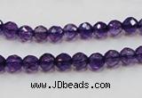 CSA14 15.5 inches 6mm faceted round synthetic amethyst beads