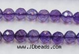 CSA16 15.5 inches 8mm faceted round synthetic amethyst beads