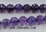 CSA17 15.5 inches 10mm faceted round synthetic amethyst beads