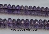 CSA23 15.5 inches 5*10mm faceted rondelle synthetic amethyst beads