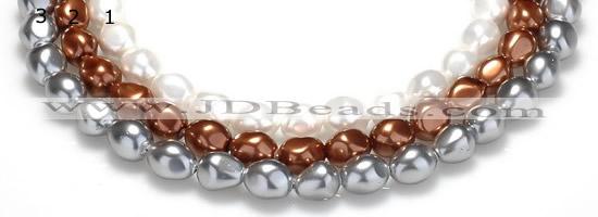 CSB03 16 inches 12*16mm nugget shell pearl beads Wholesale