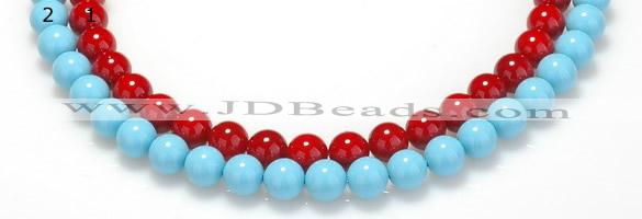 CSB07 16 inches 10mm round shell pearl beads Wholesale