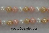 CSB1014 15.5 inches 6mm round mixed color shell pearl beads