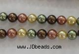 CSB1016 15.5 inches 6mm round mixed color shell pearl beads