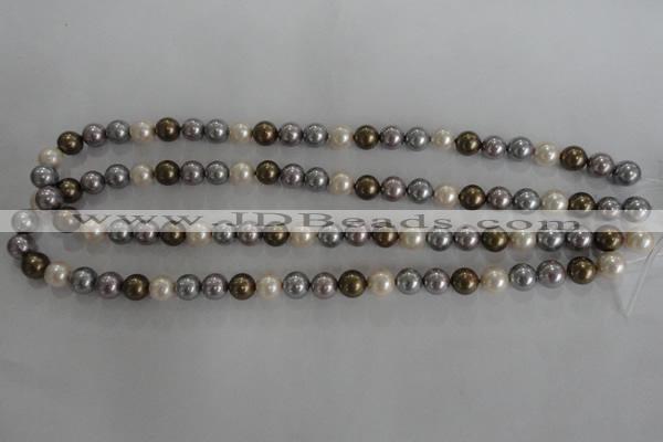 CSB1031 15.5 inches 8mm round mixed color shell pearl beads