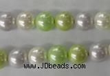 CSB1061 15.5 inches 10mm round mixed color shell pearl beads