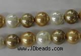 CSB1068 15.5 inches 10mm round mixed color shell pearl beads