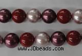 CSB1076 15.5 inches 10mm round mixed color shell pearl beads