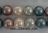 CSB1094 15.5 inches 12mm round mixed color shell pearl beads