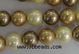 CSB1100 15.5 inches 12mm round mixed color shell pearl beads