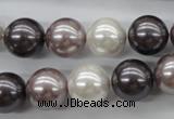 CSB1123 15.5 inches 14mm round mixed color shell pearl beads