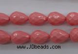 CSB1165 15.5 inches 10*14mm faceted teardrop shell pearl beads