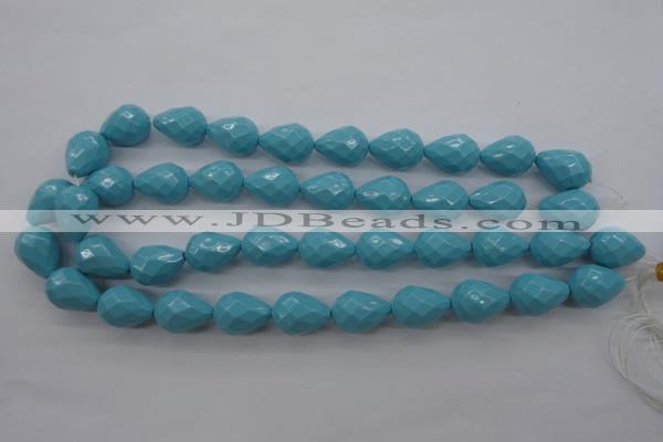 CSB1172 15.5 inches 15*20mm faceted teardrop shell pearl beads