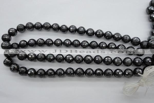 CSB1186 15.5 inches 12mm faceted round shell pearl beads