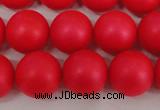 CSB1306 15.5 inches 6mm matte round shell pearl beads wholesale