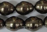 CSB133 15.5 inches 18*22mm nuggets shell pearl beads wholesale