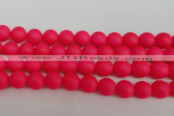 CSB1349 15.5 inches 12mm matte round shell pearl beads wholesale