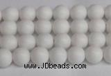 CSB1350 15.5 inches 4mm matte round shell pearl beads wholesale