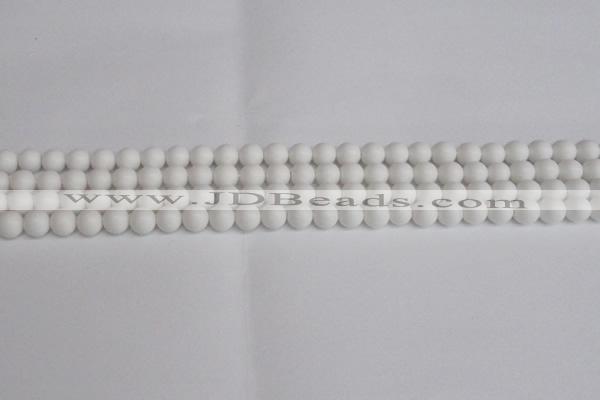 CSB1350 15.5 inches 4mm matte round shell pearl beads wholesale