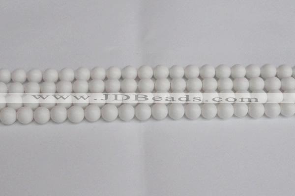 CSB1352 15.5 inches 8mm matte round shell pearl beads wholesale