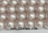 CSB1357 15.5 inches 8mm matte round shell pearl beads wholesale