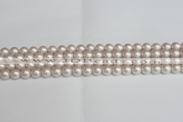 CSB1357 15.5 inches 8mm matte round shell pearl beads wholesale