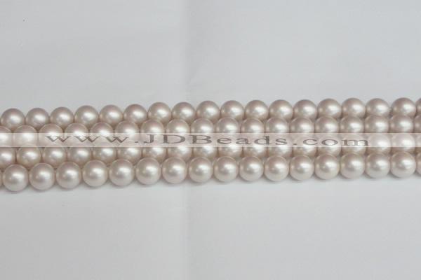 CSB1358 15.5 inches 10mm matte round shell pearl beads wholesale