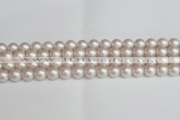 CSB1359 15.5 inches 12mm matte round shell pearl beads wholesale