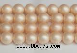 CSB1360 15.5 inches 4mm matte round shell pearl beads wholesale