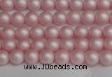 CSB1370 15.5 inches 4mm matte round shell pearl beads wholesale