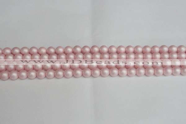 CSB1372 15.5 inches 8mm matte round shell pearl beads wholesale