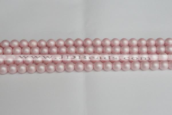 CSB1373 15.5 inches 10mm matte round shell pearl beads wholesale