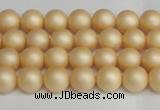 CSB1375 15.5 inches 4mm matte round shell pearl beads wholesale