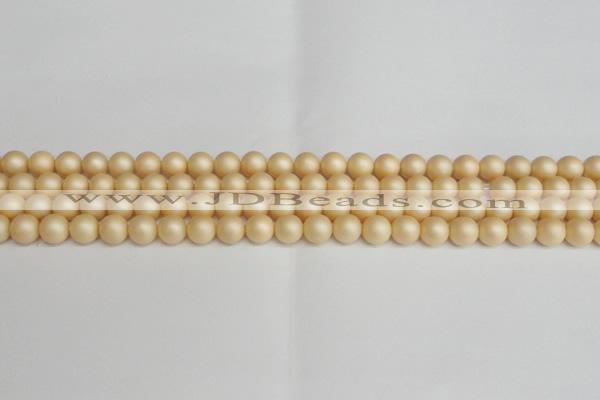 CSB1376 15.5 inches 6mm matte round shell pearl beads wholesale