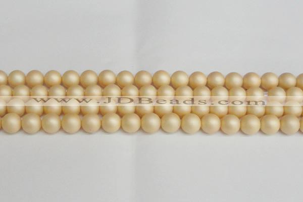 CSB1379 15.5 inches 12mm matte round shell pearl beads wholesale