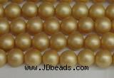 CSB1380 15.5 inches 4mm matte round shell pearl beads wholesale