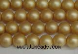 CSB1381 15.5 inches 6mm matte round shell pearl beads wholesale