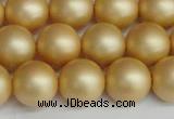 CSB1384 15.5 inches 12mm matte round shell pearl beads wholesale