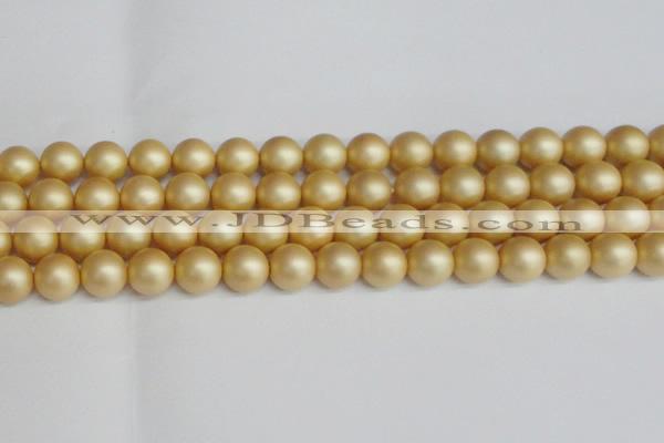 CSB1384 15.5 inches 12mm matte round shell pearl beads wholesale