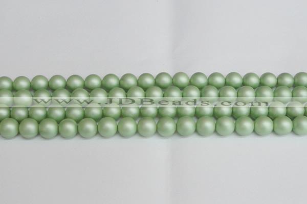 CSB1393 15.5 inches 10mm matte round shell pearl beads wholesale