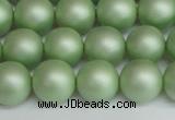 CSB1394 15.5 inches 12mm matte round shell pearl beads wholesale