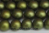 CSB1399 15.5 inches 12mm matte round shell pearl beads wholesale