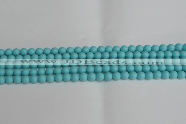 CSB1406 15.5 inches 6mm matte round shell pearl beads wholesale