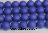 CSB1410 15.5 inches 4mm matte round shell pearl beads wholesale