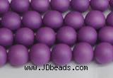 CSB1415 15.5 inches 4mm matte round shell pearl beads wholesale