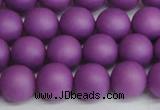 CSB1417 15.5 inches 8mm matte round shell pearl beads wholesale