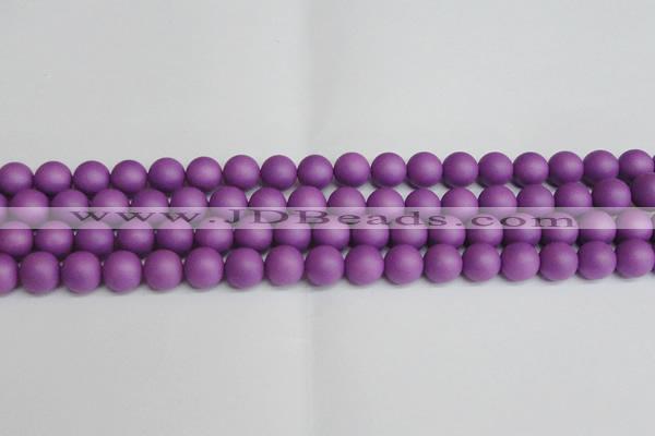 CSB1417 15.5 inches 8mm matte round shell pearl beads wholesale