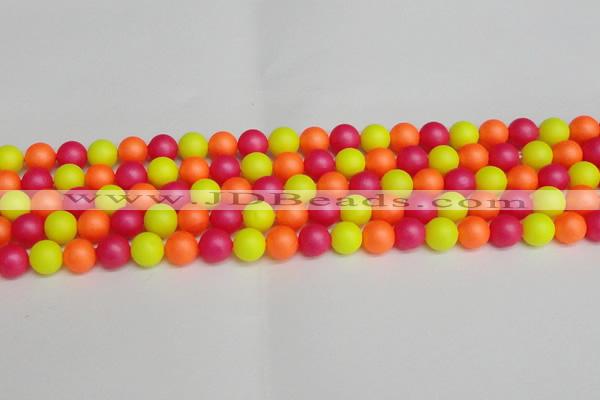 CSB1428 15.5 inches 10mm matte round shell pearl beads wholesale