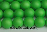 CSB1433 15.5 inches 10mm matte round shell pearl beads wholesale